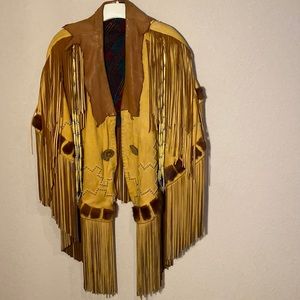 Custom hand made leather Jacket Poncho